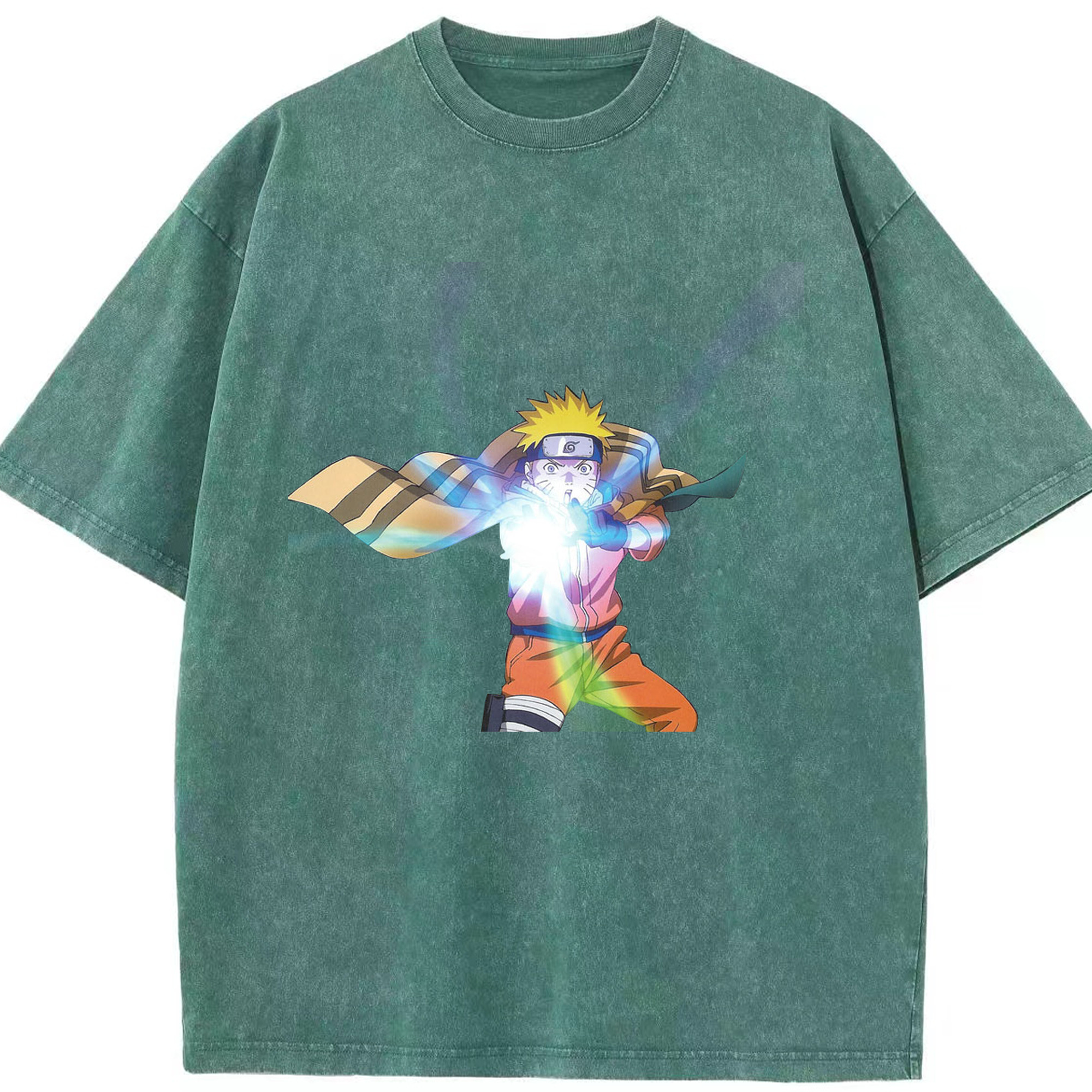 （画像用） NARUTO -ナルト- うずまき ナルト Uzumaki Naruto 綿100% ヴィンテージ風 半袖Tシャツ（フロントプリント）